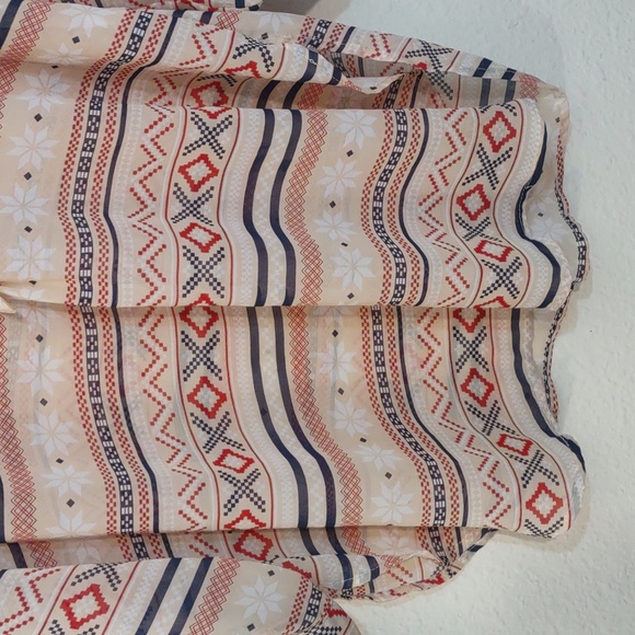 USED KIKI LA RUE PATTERN SHIRT 100% POLYESTER SIZE L - Picture 7 of 13